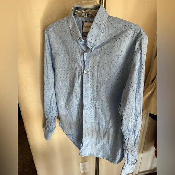 Denim & Flower Other - Denim & Flower Print Edition Blue Polka Dot Work Dress Shirt Men’s Size Medium